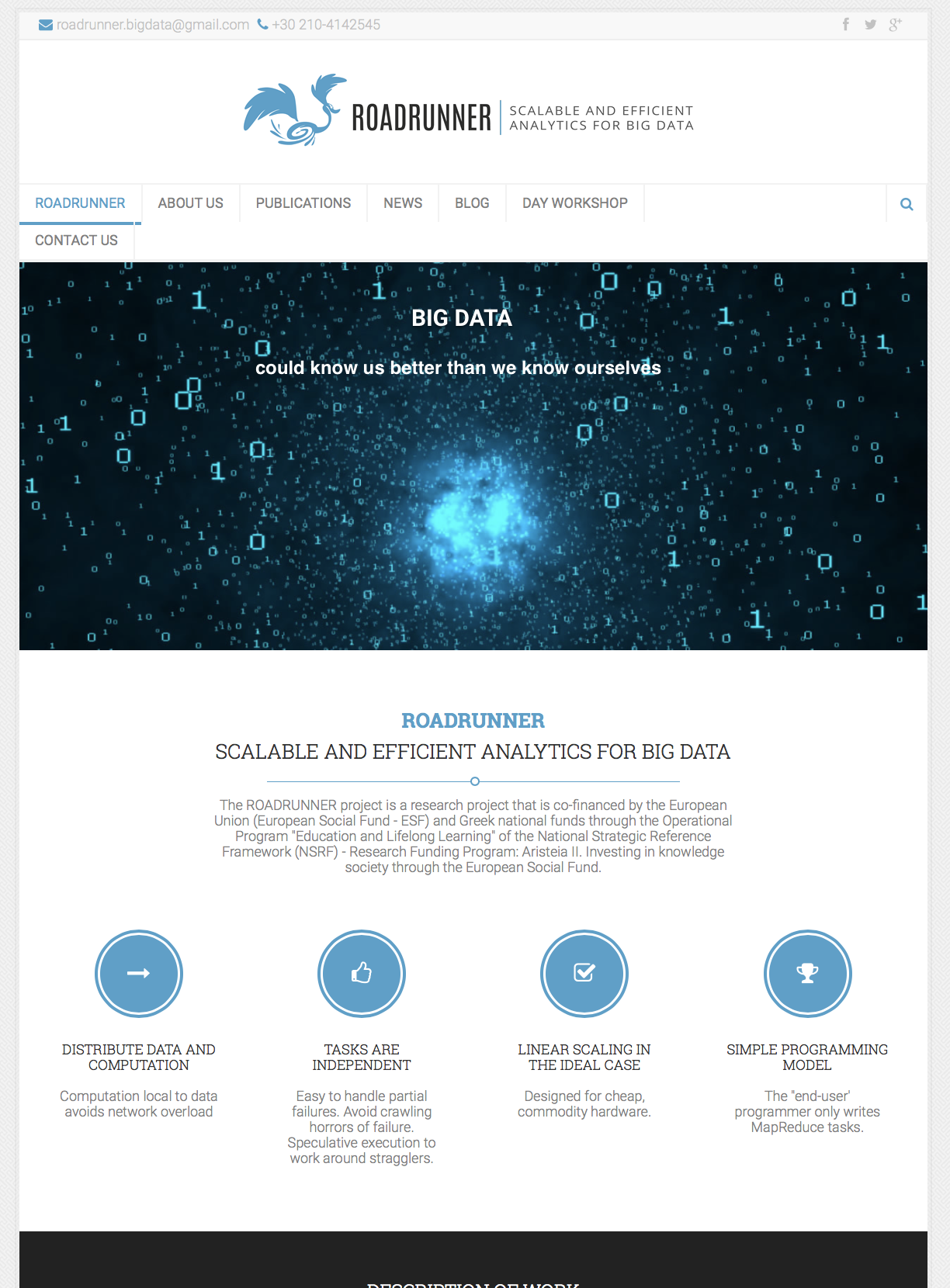 ROADRUNNER – Scalable and Efficient Analytics for Big Data